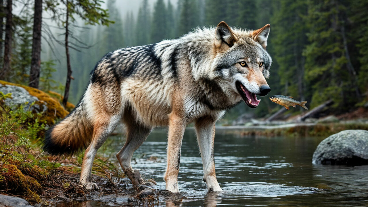 Ученый РАН пояснил, как волки научились добывать рыбу с помощью сетей Специалисты объяснили, почему волки способны пр...