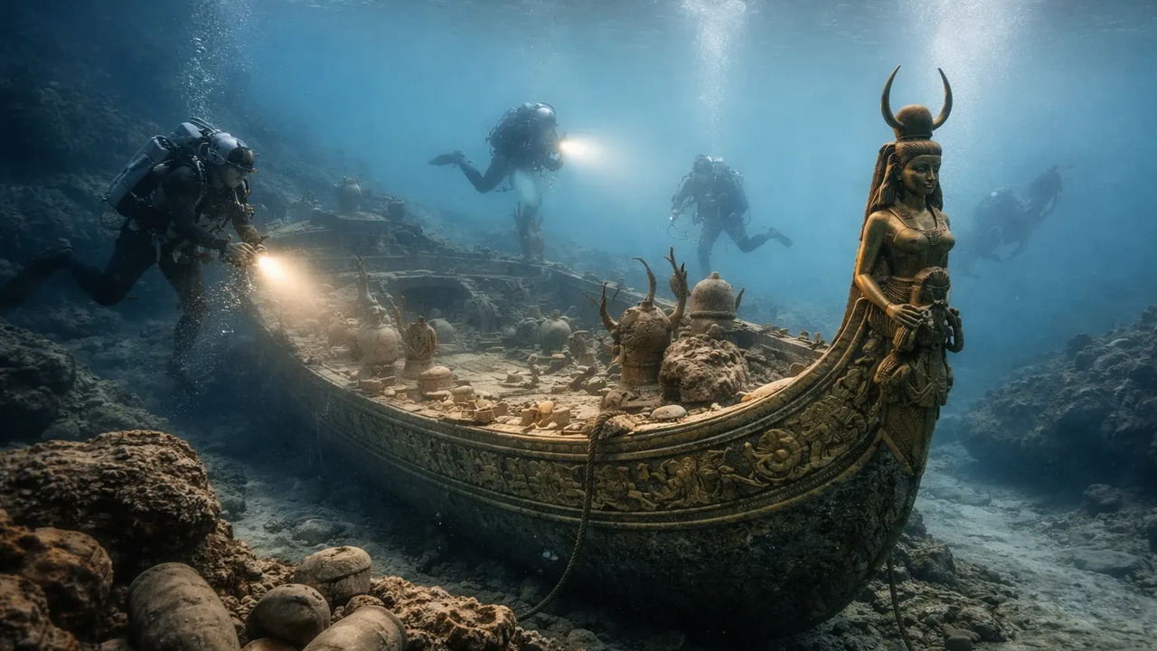 Затонувший корабль у берегов Александрии: возможная связь с Клеопатрой Международная группа археологов под руководство...