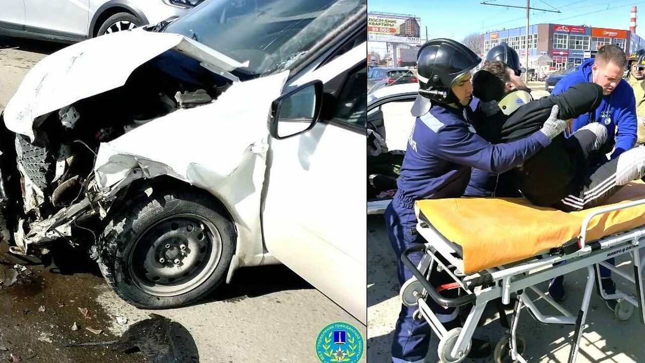 В Ульяновске спасатели помогли пострадавшему при ДТП на улице Репина 30 марта в Ленинском районе Ульяновска произошл...