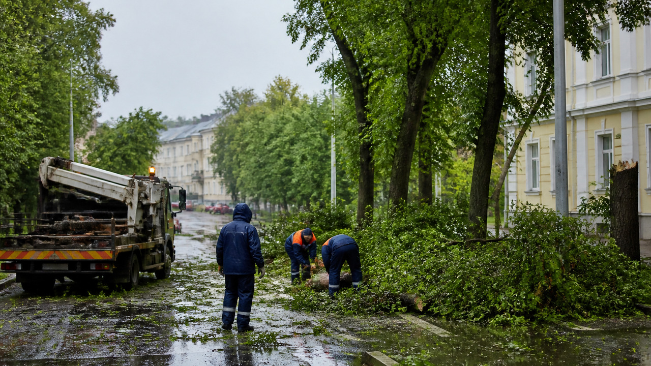 Ульяновск продолжает устранять последствия ураг...
