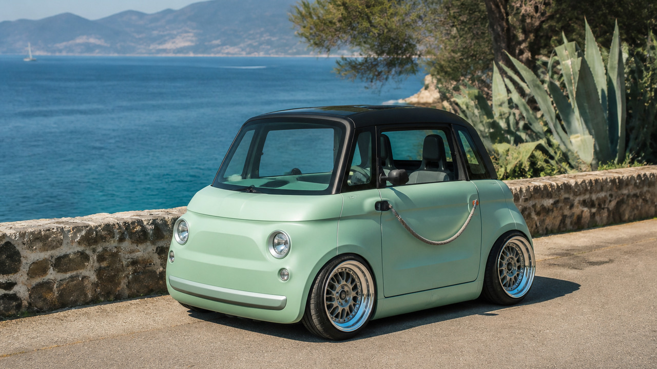 Крошечный электрокар Fiat Topolino весом 487 кг...