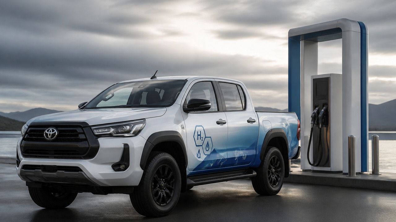 Toyota подтвердила водородный пикап Hilux FCEV: 248 миль запаса хода и запуск в 2028 году Toyota подтвердила запуск водородного пикапа Hi...