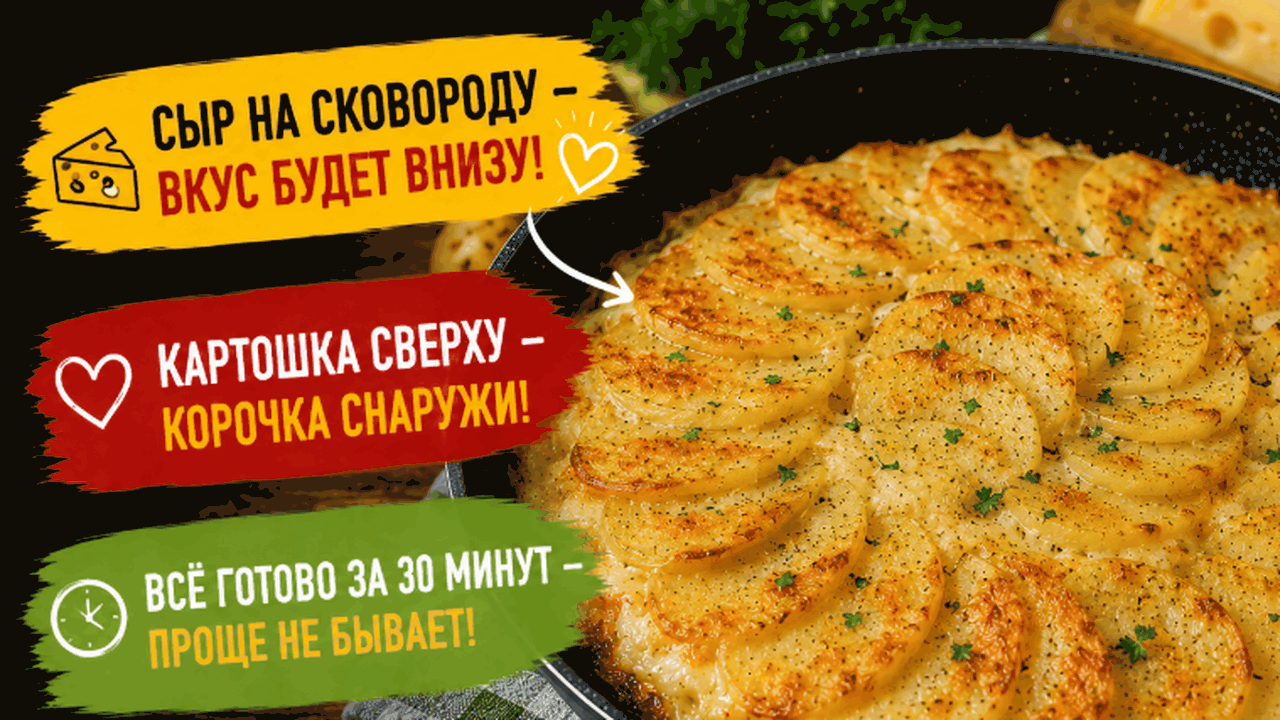 Сыр первым выкладываю на сковороду, а сверху до...