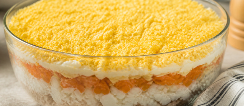 Советская «Мимоза» без картошки: секрет нежного вкуса Классический рецепт салата Мимоза без картофеля...