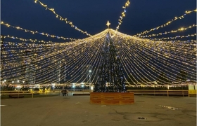 В Засвияжье возле торговых центров зажгли новог...