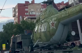 В Ульяновске вертолет 2 раза цеплялся за контактную сеть трамваев
