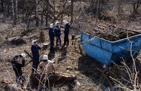 В Ульяновске продолжается расчистка склона в па...