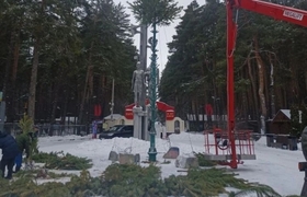 Праздничные ёлки украсили парки и скверы в Заво...